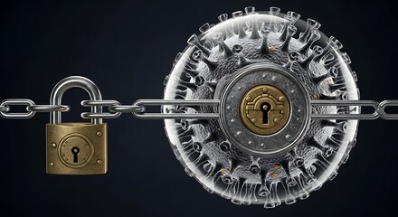 Secured Padlock and Combination Lock Chain.