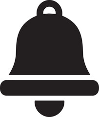 Notification bell icon silhouette, simple and modern design, editable vector EPS file
