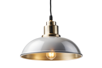 Industrial pendant light fixture isolated on white background