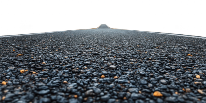 Empty straight asphalt road in the desert isolated on transparent background - Powered by Adobe