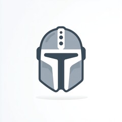 Detailed grey helmet illustration