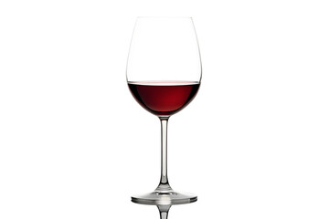 Elegant glass of red wine isolated on white background