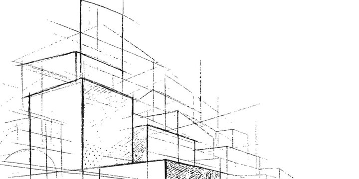 Architectural vector illustration of a modern building plan