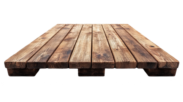 Empty wooden stage to isolated on transparent background