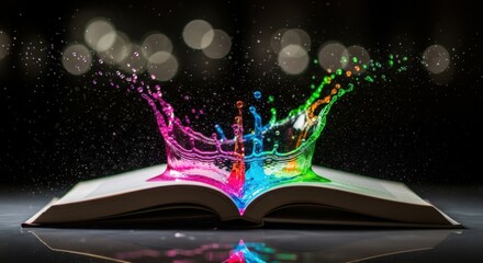 Imagination Unleashed From Open Book Spilling Vibrant Colors