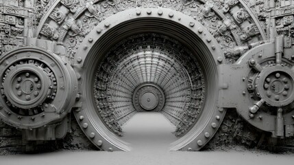 Fototapeta premium A conceptual image of a strong, secure vault door, representing financial security and auditing.