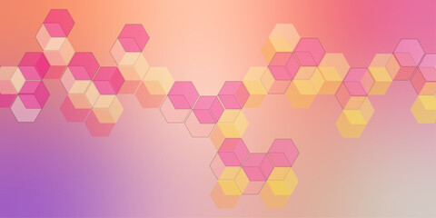 Abstract hexagonal molecular structures in technology background and science style. Abstract Background Molecule Structure for Banner, Poster. Technology Texture of Science Data. Vector illustration.