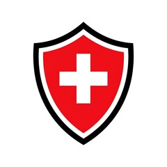 Obraz premium Red shield with white cross (1)