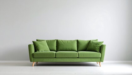 Green sofa in a modern room