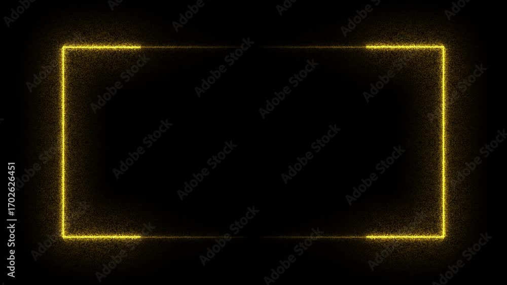 Aufkleber golden particle laser effect neon glowing frame background. repetitive motion animation and flashing
