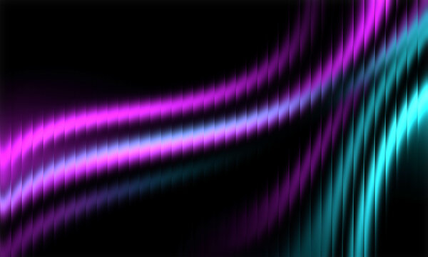 Dynamic abstract neon background with vibrant purple and teal color gradients, perfect for modern design projects and digital art