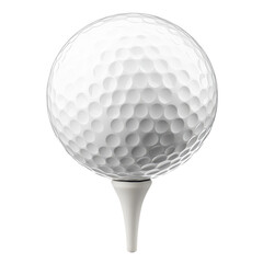 Golf ball on a tee isolated on transparent background
