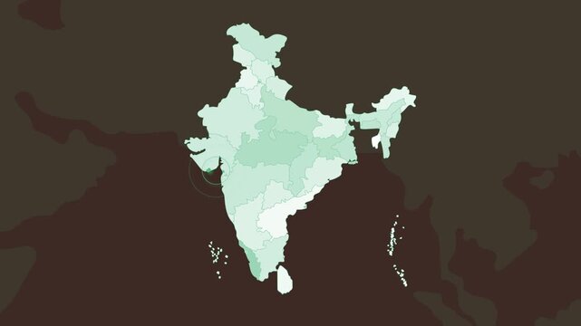Daman and Diu map video 14, Highlighted on India Map Video, with Borders, Geography & Education&rdquo; India map video, Indian territory video.