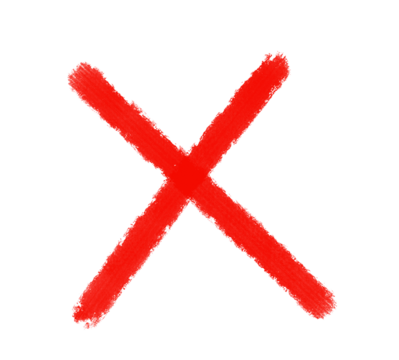 Red cross mark isolated on transparent background