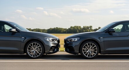 Two Luxury Sedans Parked Side by Side.