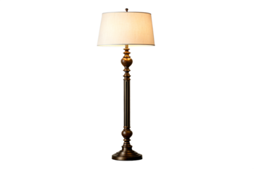 Elegant ornate floor lamp isolated on white background