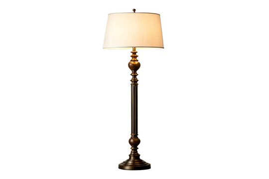 Elegant ornate floor lamp isolated on white background