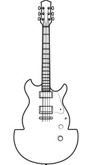 Naklejka premium Outline drawing of an electric guitar (1)