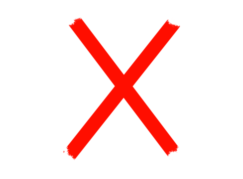 Red cross symbol isolated on transparent background