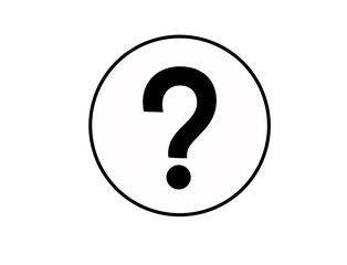 Black question mark symbol isolated on transparent background
