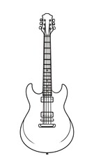 Naklejka premium Simple outline drawing of an electric guitar