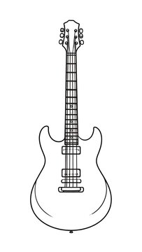 Simple outline drawing of an electric guitar
