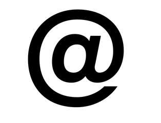 Black at symbol isolated on transparent background