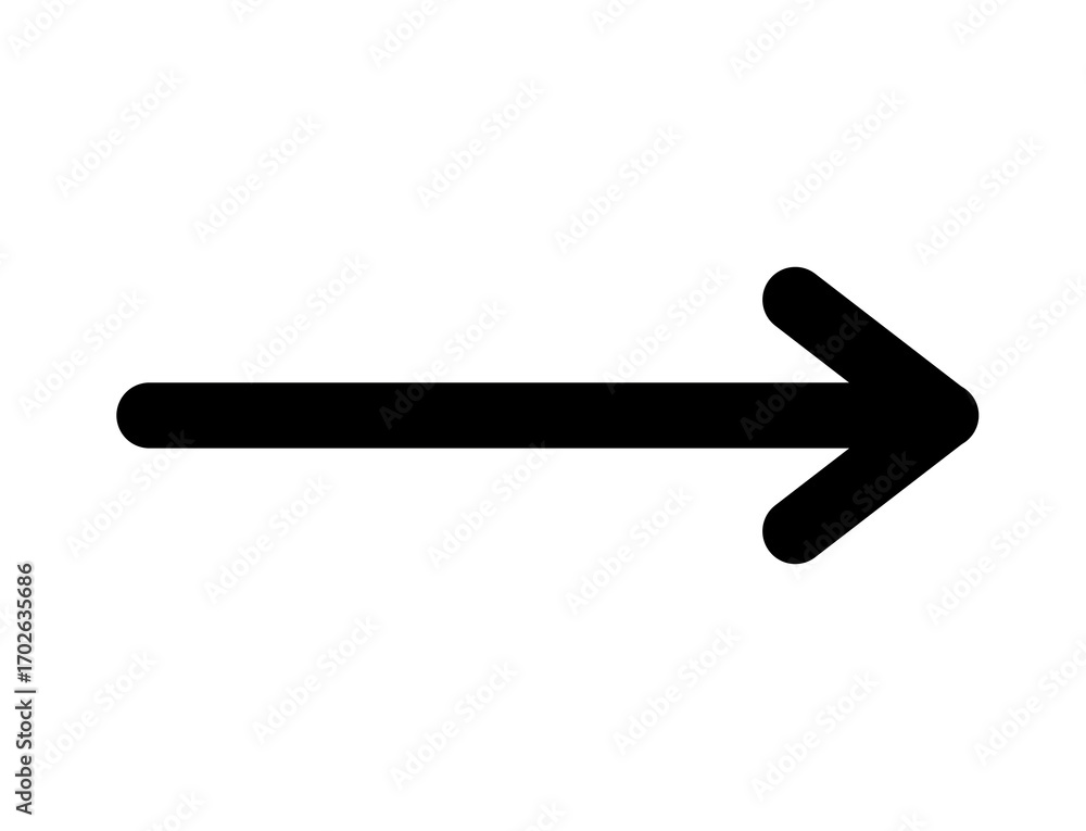 Poster black arrow pointing to the right isolated on transparent background