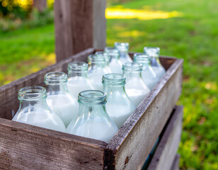 Vintage Milk Bottles on Virginia Dairy Farm Porch - Rural Nostalgia