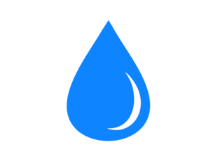 Blue water drop icon isolated on transparent background