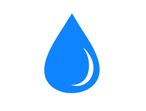 Blue water drop icon isolated on transparent background
