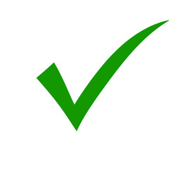 Green check mark isolated on transparent background