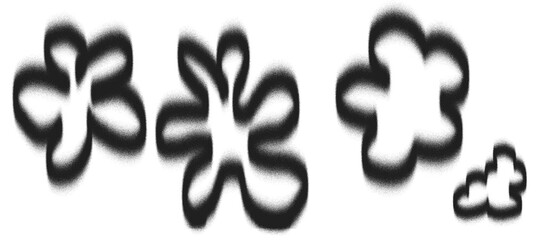 Cute doodle flowers and hearts in black outline on white background. Hand drawn romantic sketch illustration for decoration, love themes, and creative design projects. Simple playful art element.