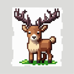 Pixel Stag Icon for Retro Fantasy RPG Game