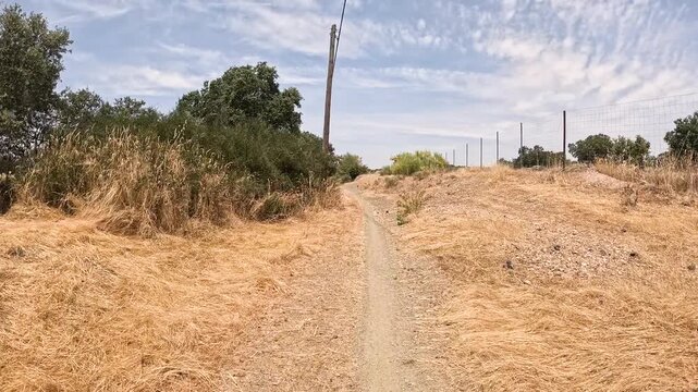 Camino Mozarabe de Santiago - rural path next to El Vacar, province of Cordoba, Andalusia, Spain