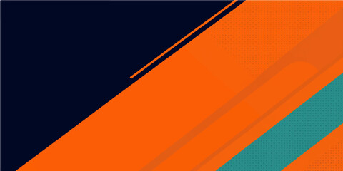 Vector art of a bold, abstract, red and yellow striped flag banner design with a blank orange sign