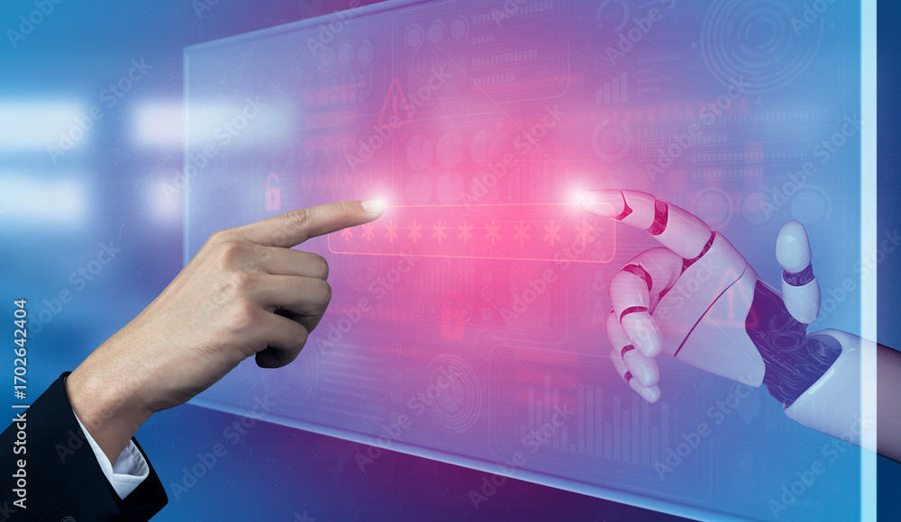 Poster ai-generated password warning alert showing critical cybersecurity threat, password vulnerability, s