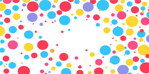 Colorful retro polka dots vector seamless pattern with bright circle shapes and colorful balloons illustration