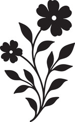 black vector image of flower