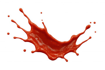 Vivid, dynamic splash of red liquid, isolated on a transparent background, perfect for adding a touch of color and movement to designs