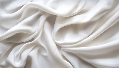 Obraz premium Luxurious White Fabric Texture with Soft Folds and Elegant Drapes for Background