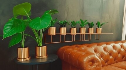 Obraz premium Beautiful Apartment, Sofa, Chair, Dining Table wall Mockup Interior design of modern living room