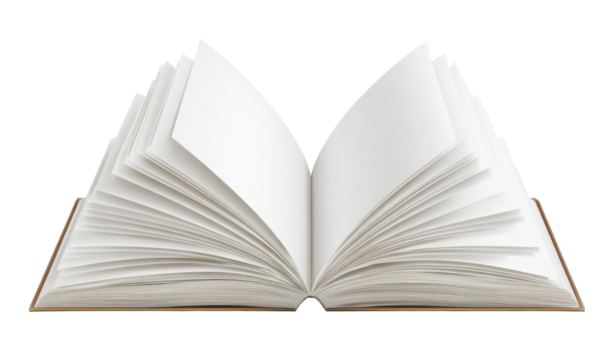 Open book with blank pages