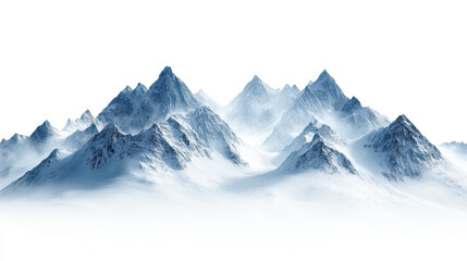 Obraz premium Mountains covered in snow isolated on transparent background