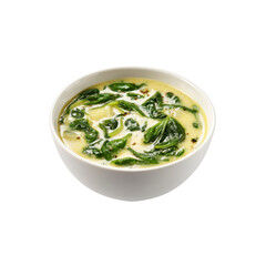 Creamy Spinach Soup in a White Bowl