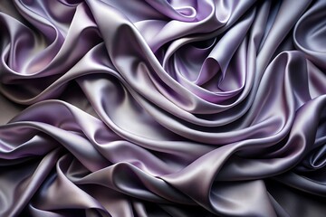 Fototapeta premium Luxurious lilac silk fabric with elegant drapes and soft folds