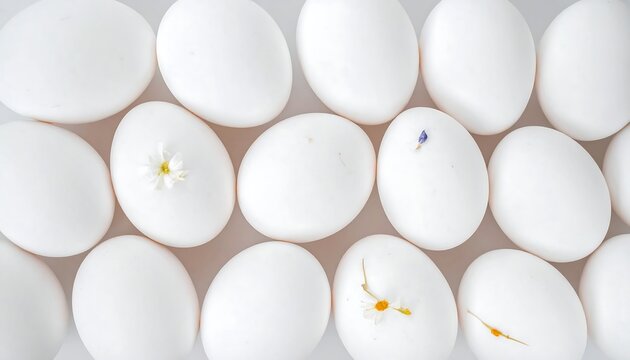 White eggs, floral accents