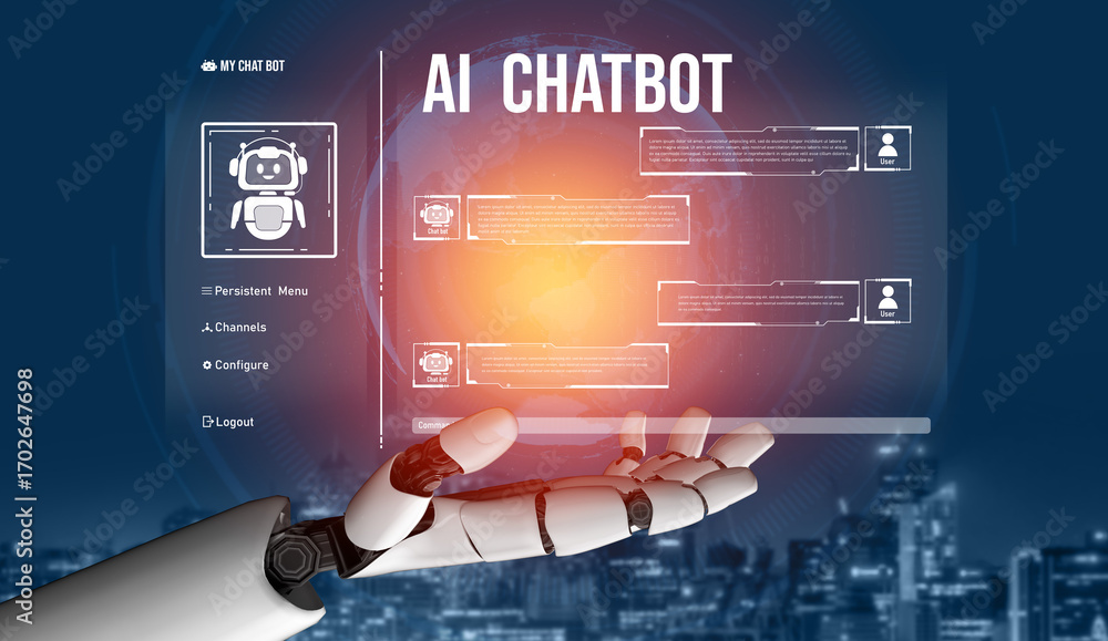 Poster ai virtual assistant artificial intelligence chatbot controlled by prompt engineering for explainabl