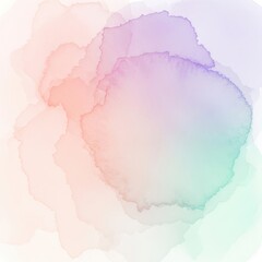 Soft pastel watercolor splashes with a gradient of pink, purple, and green, abstract background