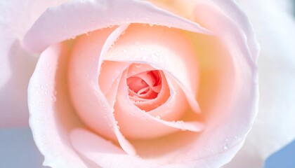 Close-Up of Soft Pink Rose Petal with Water Droplets